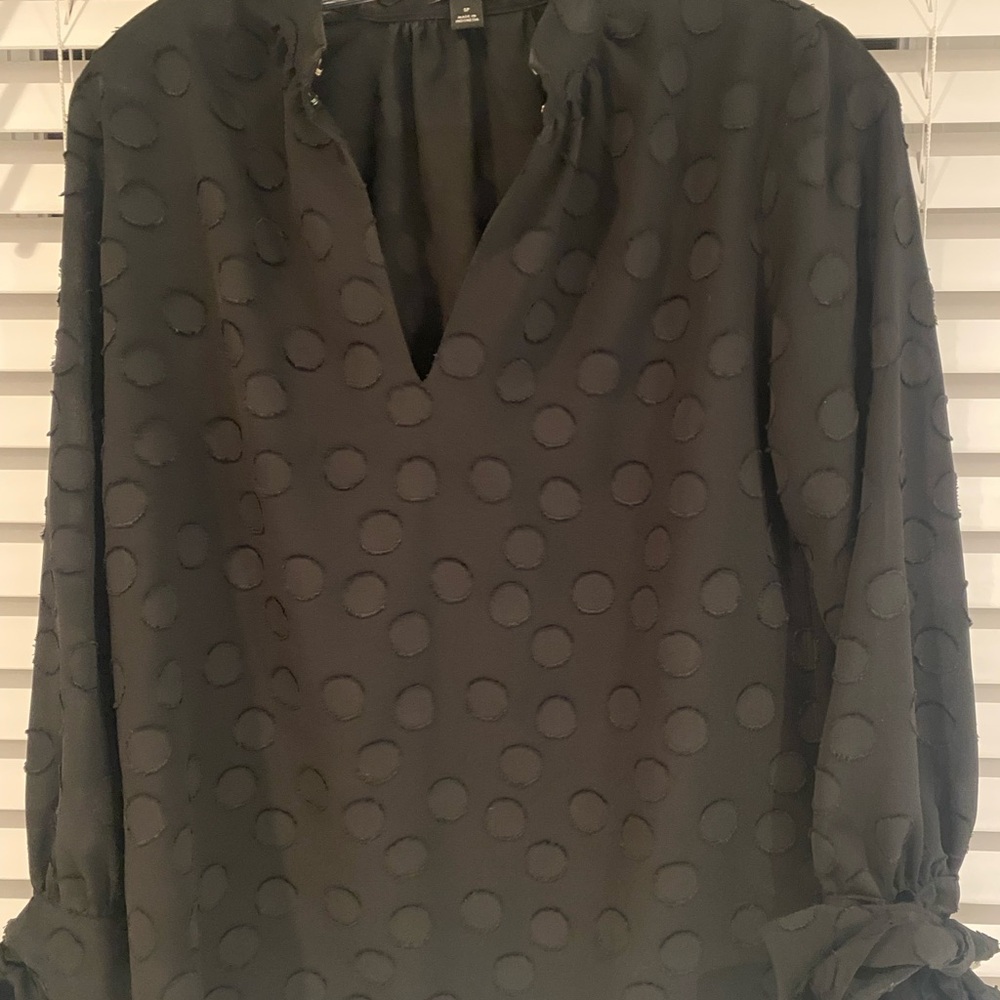 Ann Taylor Black Polka Dot Blouse